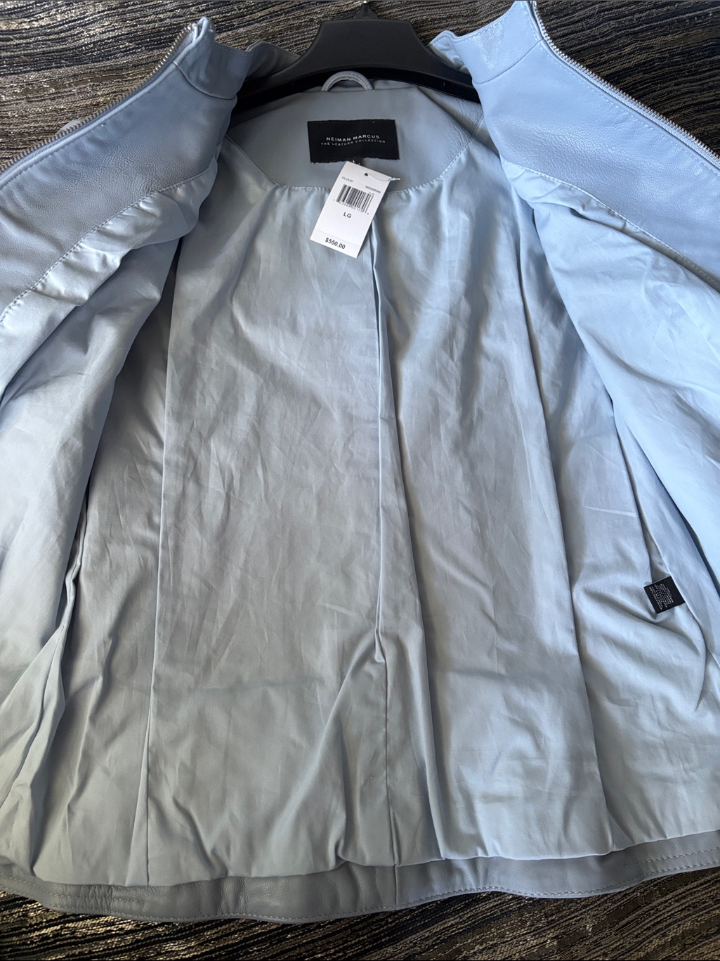 Neiman Marcus ‘Cloud’ Leather Lace-Up Moto Jacket — image 7 of 8